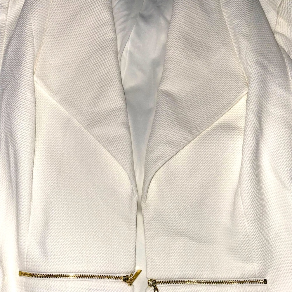 Black Label White Jacket with Gold Zippers